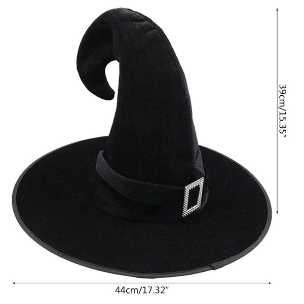 

party hats black halloween witch hat with hook tip masquerade cosplay wizard costume birthday carnival decoration