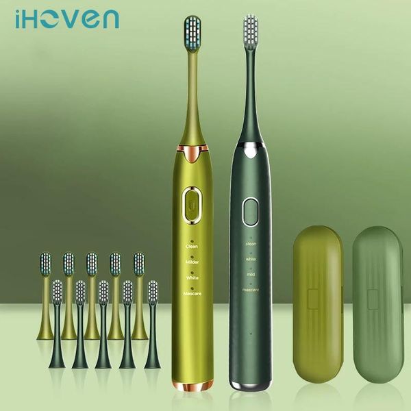 

smart electric toothbrush ihoven ultrasonic timer brush 4 mode usb charger rechargeable ipx8 tooth brushes replacement heads set