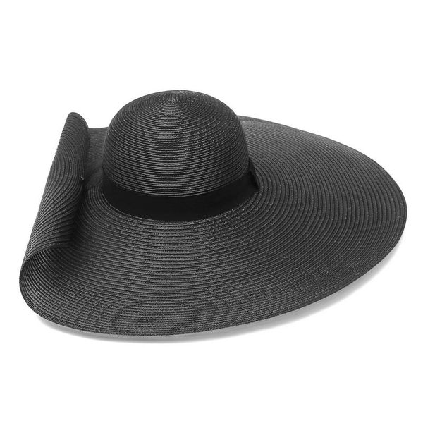 

wide brim hats women's white hat summer black oversized bright silk net yarn dome big sunbonnet fashion beach cap lady sun party, Blue;gray