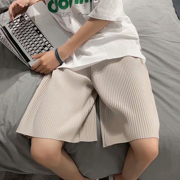 

men's shorts summer thin high street five-point knee length teen loose casual pants, White;black