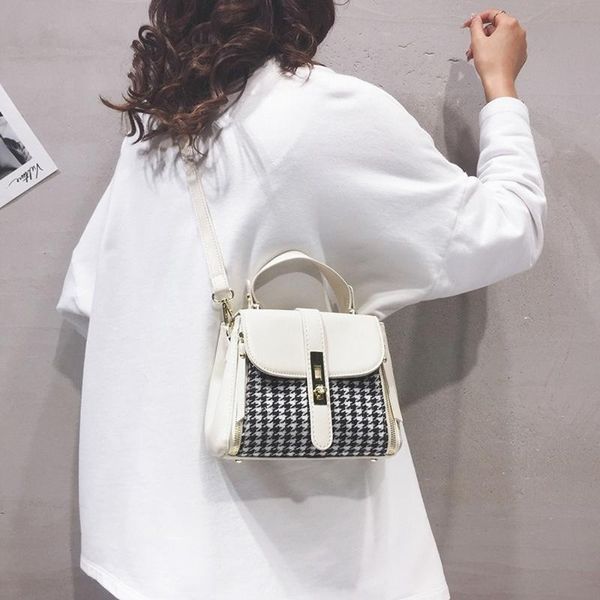 

fashion women's shoulder bag simple texture houndstooth messenger purses and handbags luxury designer cross body