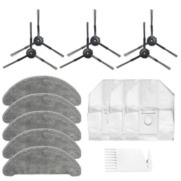 

15pcs/set mop cloth dust bag side brush replacement kit for eve plus robot sweeping vacuum cleaner parts shower curtains