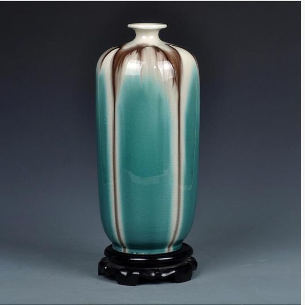 

vases 2021 home office business shop feng shui decorative art vase chinese royal jun porcelain flower statue-good gift