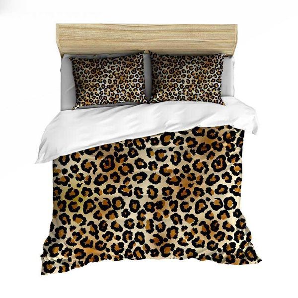 Leetoard Duvet Cobertura Conjunto Animais Cama De Cama De Pele Quilt Rainha Completa Cama King Size Com Frlowcase Meninos Conjuntos de Consolador