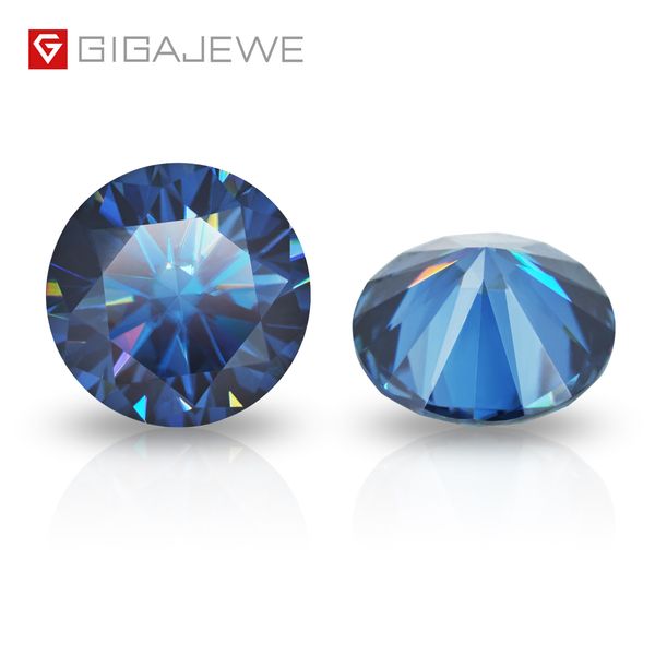

gigajewe dark blue color round cut vvs1 moissanite diamond 3-9mm for jewelry making, Black