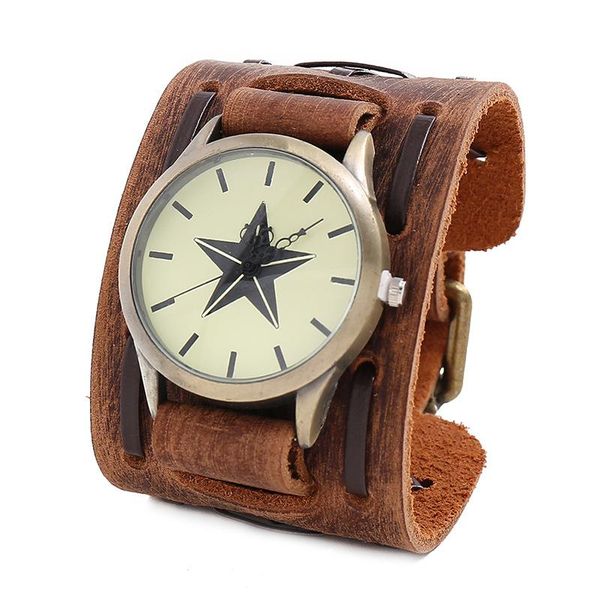 

mens watches leather watchband quartz watch for men alloy punk style wristwatch lovers gift relogio masculino wristwatches, Slivery;brown