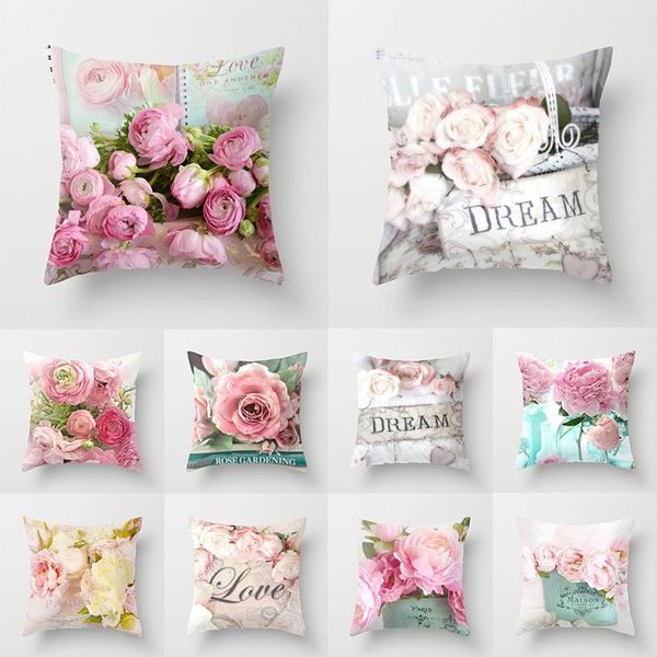 

pillow case 1pc fashion 45x45 cm pillowcase cushion cover home decor linen printed est design american rose mediterranean sofa supplies
