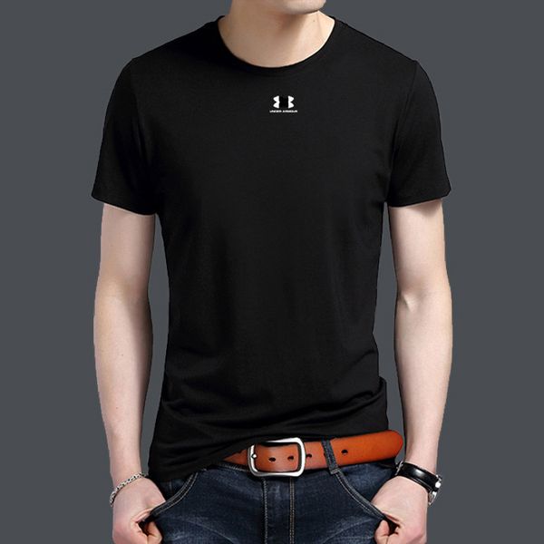 

2021 fashion male and female same round neck short sleeve t shirt made of ice silk cotton fabric, fine texture, feel super cool high-end m-2, White;black