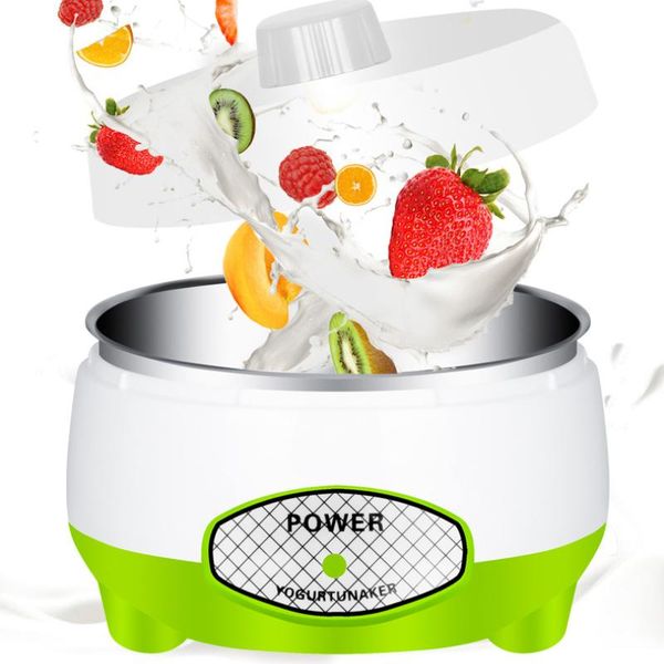 

yogurt maker mini automatic machine household diy tools kitchen appliance stainless steel tank pink/green 110/220v makers