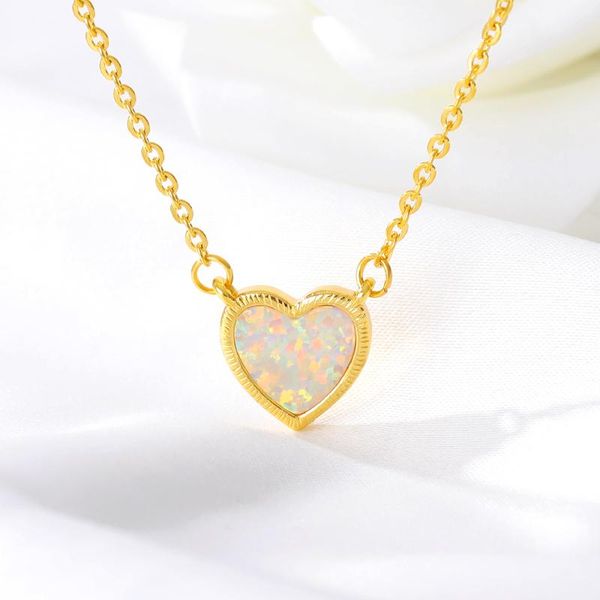 

colorful heart necklace for women lovers rose gold stainless steel chain chocker female pendant cute jewlery bijoux femme 2021 necklaces, Silver