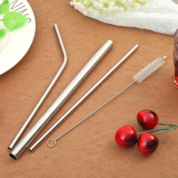 

drinking straws 5pcs bent straight drink non-toxic stainless steel portable travel cutlery tool set reusable kitchen supplies
