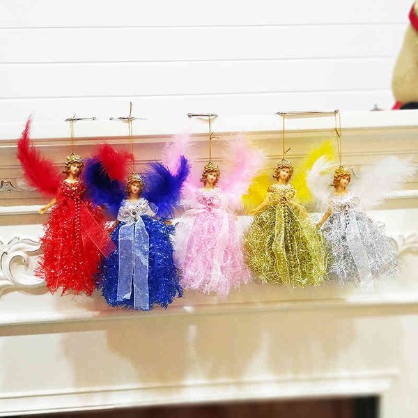 

2022 new christmas pendant mall home decoration feather angel