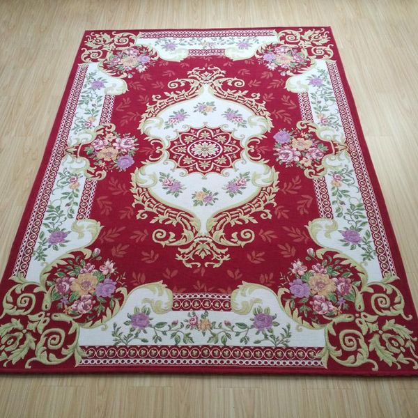 

carpets huamao 2021 european royal style bedroom carpet vintage floral room floor mats non-slip for living