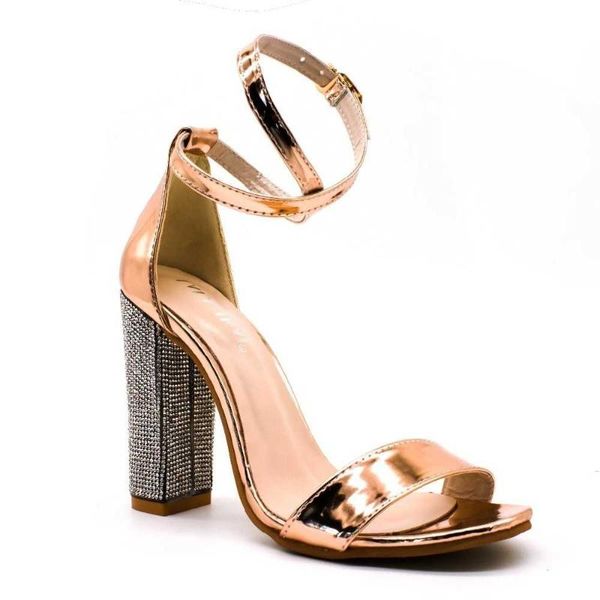 

sandals 2021 gold strap high heels, Black
