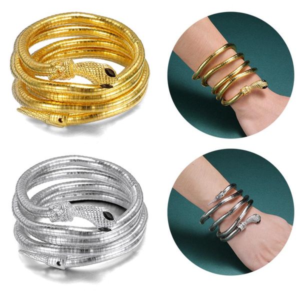 

link, chain zs 1pc adjustable snake bracelet armband for women vintage punk gothic necklace belt random shape diy jewelry, Black