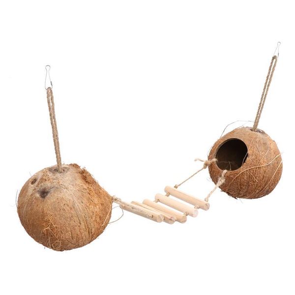

bird cages coconut nest with wood ladder hamster cage hanging shell hut