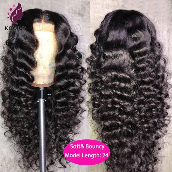 

lace wigs peruvian loose deep wave 13x4 frontal human hair for black women virgin pre plucked 5x5 silk closure wig, Black;brown