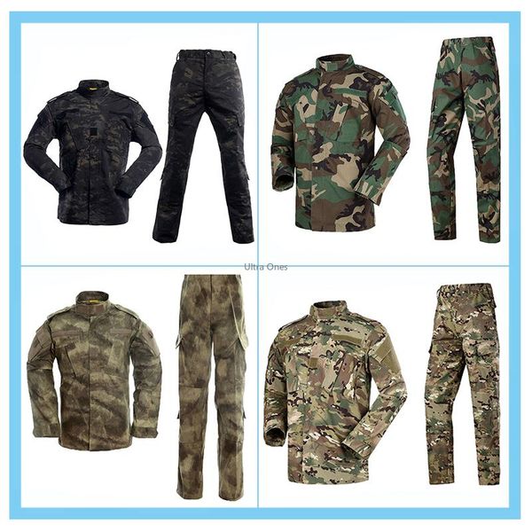 

camouflage army tactical uniform military hunting cs suits special force soldier clothing jacket + cargo pants sets, Camo