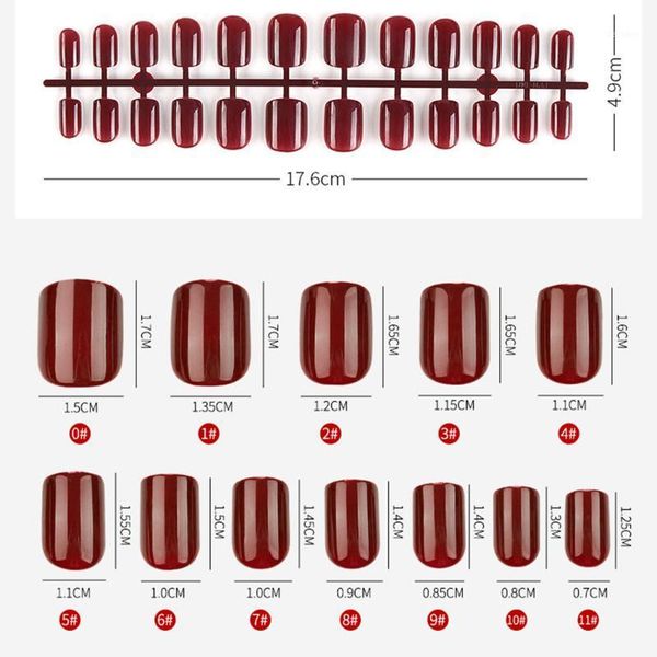 

fake nails tips acrylic false nail natural artificial full cover for art tools1, Red;gold