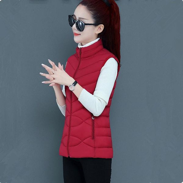 

women's vests elegant student short cotton coat down jacket casual autumn winter vest woman loose warm 5xl plus size waistcoat 2021, Black;white
