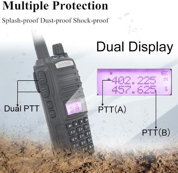 

walkie talkie uv 82 2pcs 10 km 8w uv-82 walkie-talkies two-way ham radio station vhf uhf dual ppowerful 5r 9r