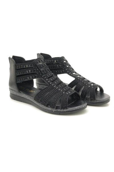 

sandals women's black stone lattice pattern 6651