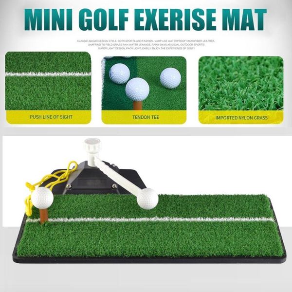 

golf training aids indoor practice mat residential artificial grass exercise rubber holder sport toy for beginer#l25