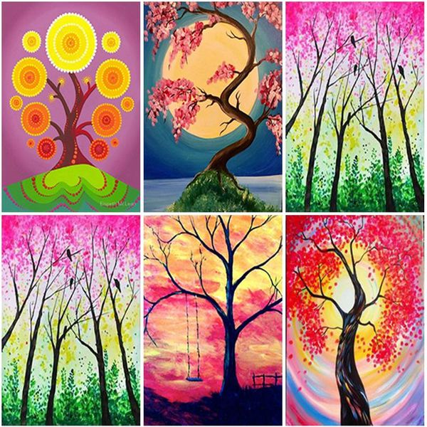 

diamond painting 5d tree scenery full square rhinestone embroidery mosaic layout cross stitch home decor