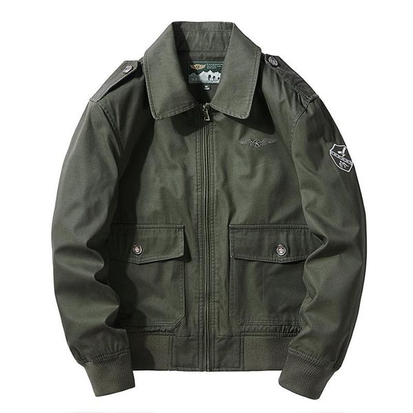 

men's jackets 2021 autumn outdoor pure cotton washed pilot jacket casual solid color lapel large coat men, Black;brown