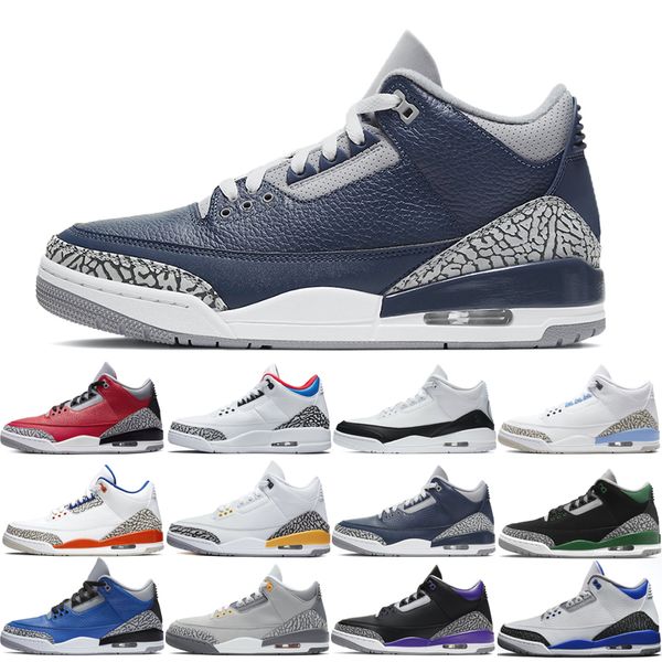 

3s 3 basketball shoes man woman cool grey fragment knicks laser orange midnight navy pine green red cement seoul size 36-45 quality