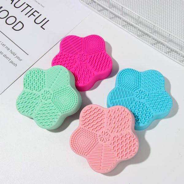 

makeup brushes make up washing scrubber board tool cleaning mat brush cleaner pad silicone starfish