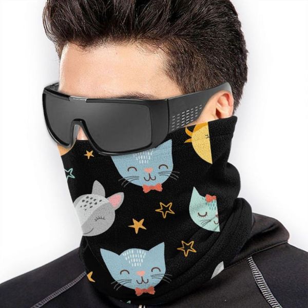 

ctional outdoor sport magic scarf neck warmer tube hiking cycling face head wrap headband man woman small animal q003 caps & masks, Black