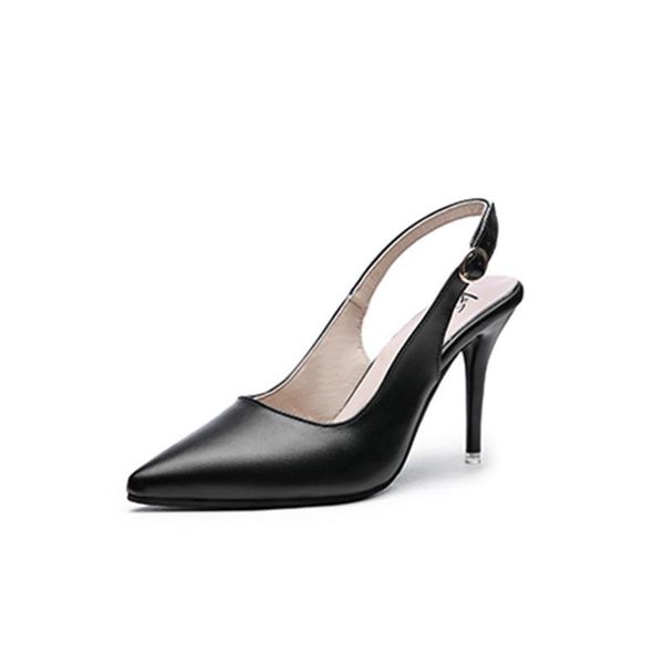 

european and american style 2021 summer pointed ladies high heels fashion casual word buckle women's sandals shoes classic dress, Black