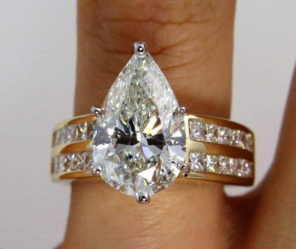 

big horse eye shape luxury fashion jewelry gift for girlfriend wedding bands couple engagement rings women valentine, Slivery;golden