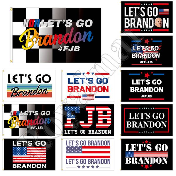 3X5 ft Let's Go Brandon Banner Flags Bandiera da parata di propaganda all'aperto con 2 fibbie in rame