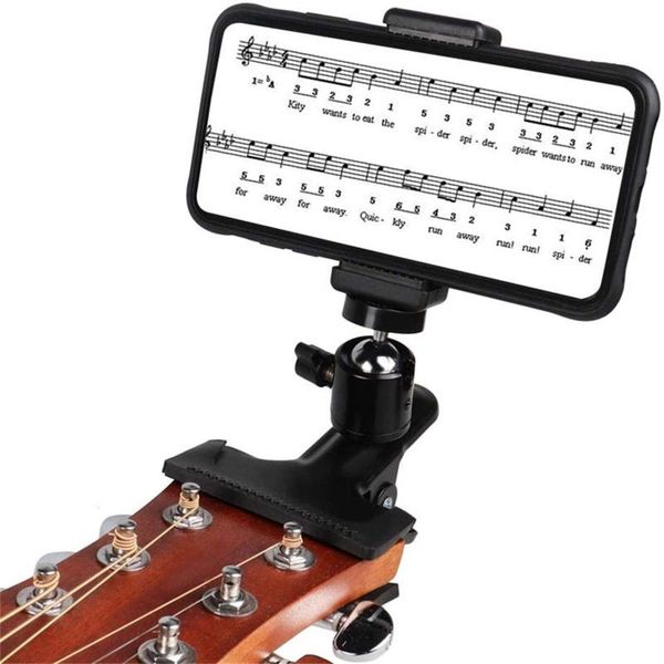 

steady shooting smart phone guitar capo head and neck clip cell mounts & holders