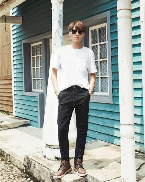 

2021 men's pant trousers spring and summer thin self-owned brand loose straight trend leg overalls casual size: s-3xl#09, Black