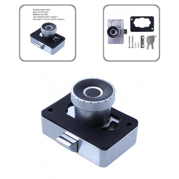

theft protection door hardware useful rechargeable electronic lock silver color smart dual-use for wardrobe