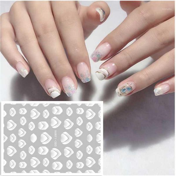 

est hanyi series 380 hill design 3d nail stickers back glue diy decal decorations for art wraps1, Black