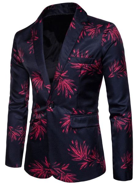 

men's suits & blazers 2021 autumn and winter pattern man figure printing one button leisure time wind man's suit jacket loose coat, White;black