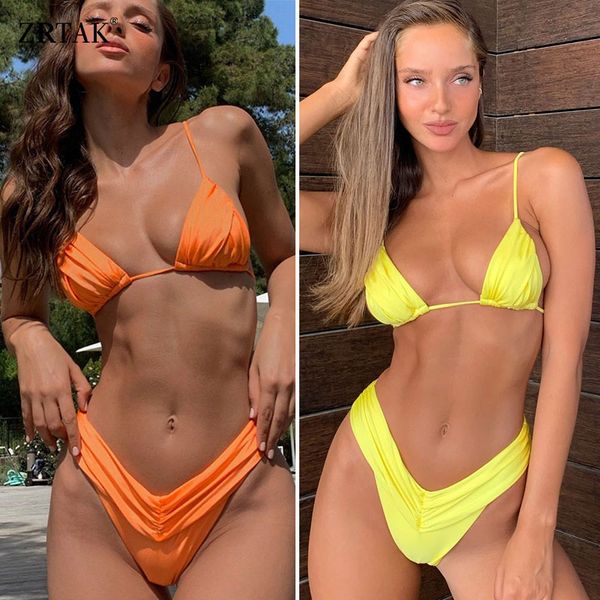 

zrtak handwork bikinis small ruffle swimsuit vintage print swimwear women bathing suit leopard patchwork bikini set string