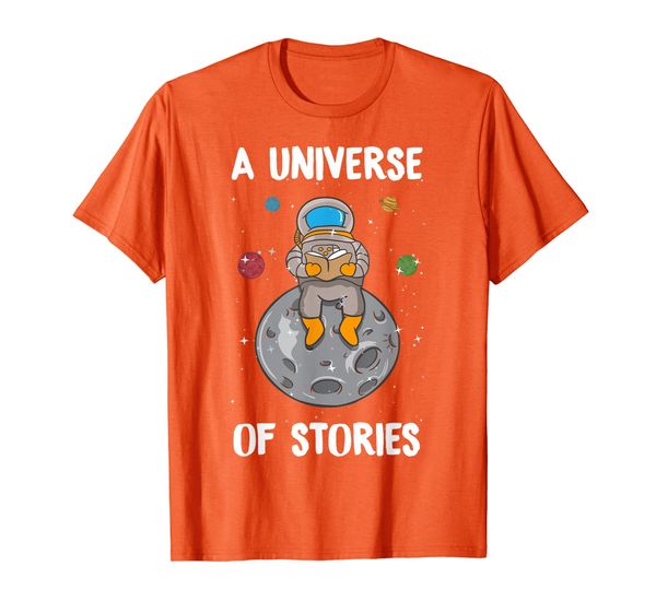 

summer reading a universe of stories librarian prize gift t-shirt, White;black
