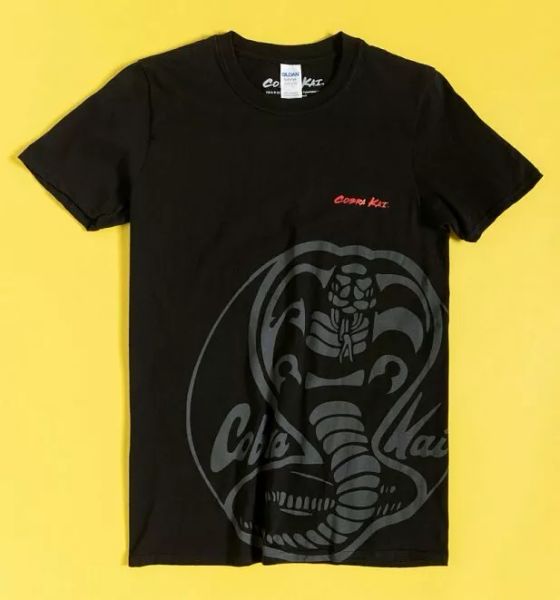 

official black cobra kai emblem t-shirt, White;black