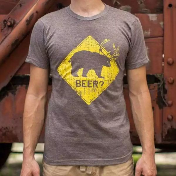 

beer bear t-shirt | short sleeve graphic tee, White;black