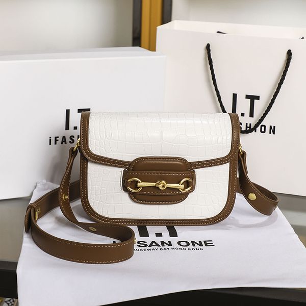 

za women's new 2021 spring and summer stone pattern 1955 saddle tofu cross small square bag