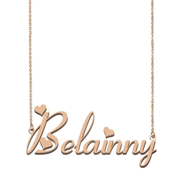 

pendant necklaces belainny name necklace, custom necklace for women girls friends birthday wedding christmas mother days gift, Silver