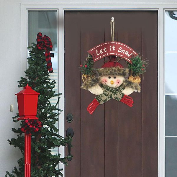 

christmas decorations doll wreath rattan ring garland decorative artificial plants tree pendant hanging flowers & wreaths