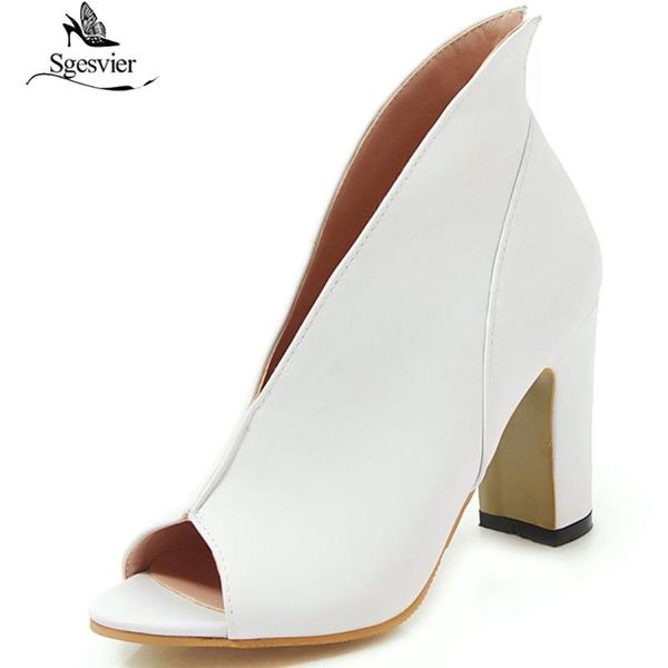 

sgesvier summer leisure boots large size 34-43 women shoes sandals woman peep toe high heels g376 dress, Black