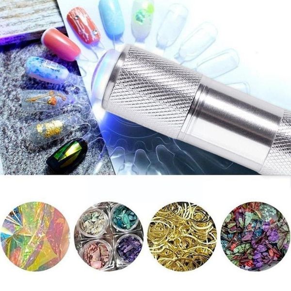 

nail art kits handheld uv press light portable quickly dry polish curing beads ice embossed 12 gel led flowers lamp varnish b7a8