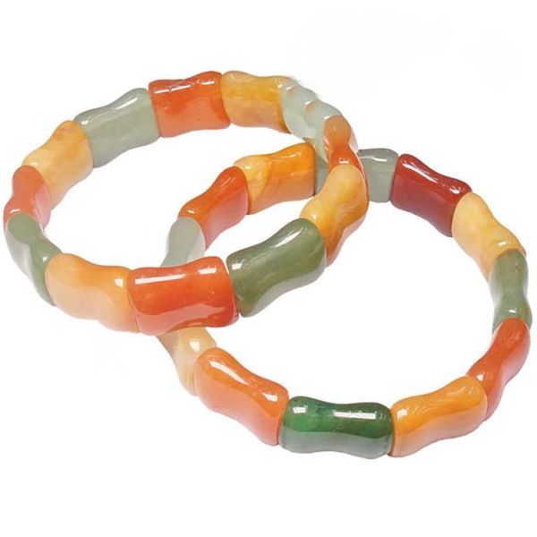 

bangle 13x18mm natural orange green aventurine square bracelet for men and women's valentine's day fashion jewerly gift 8“, Black